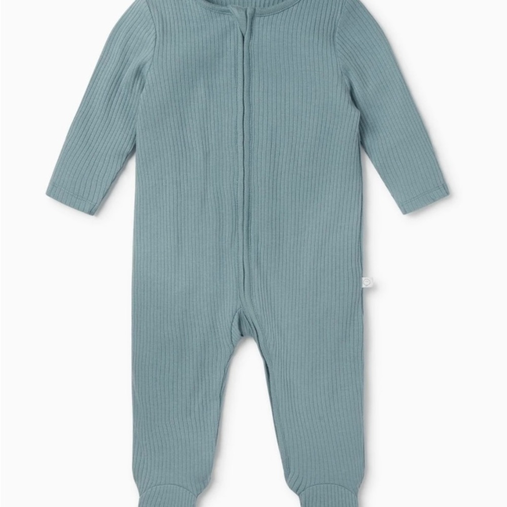 Mori Ribbed Clever Zip Footed Baby Pajamas